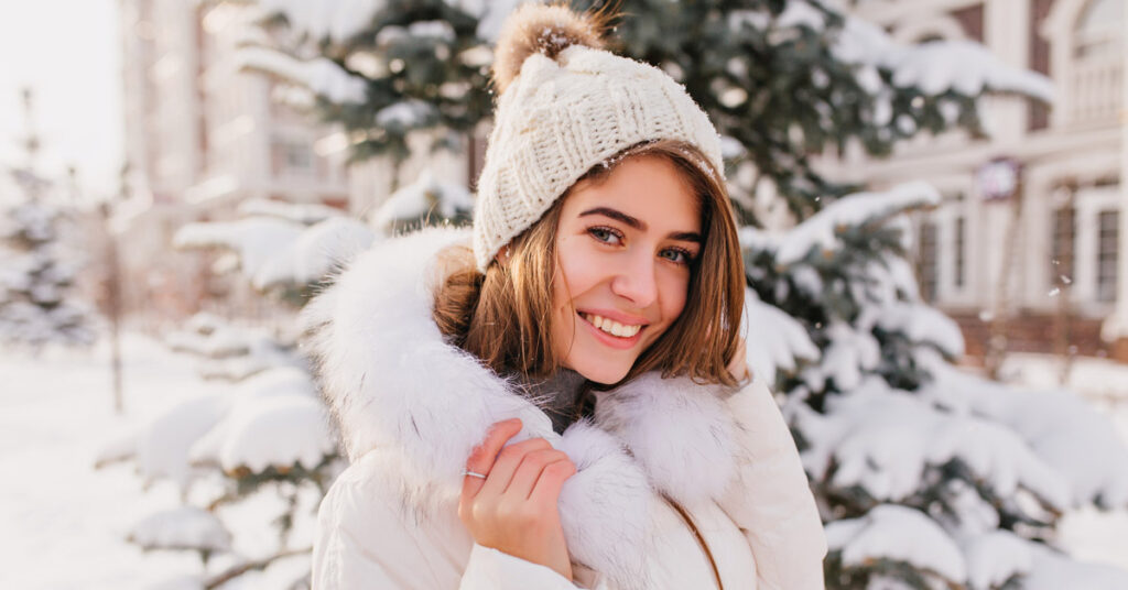 woman enjoying time outdoors in the winter