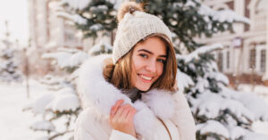 woman enjoying time outdoors in the winter